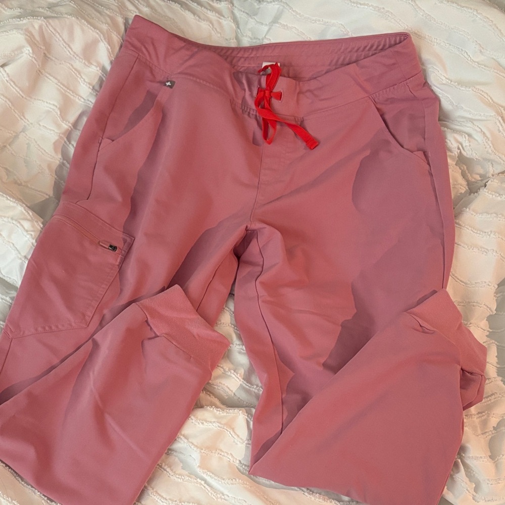 FIGS  Rose Cargo Scrub Pants with Red Drawstring